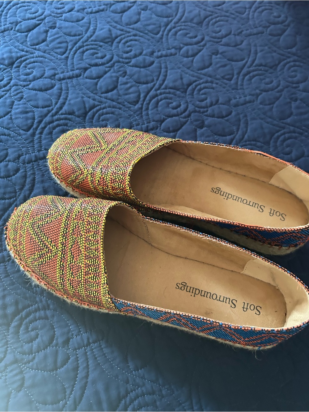 Soft Surroundings Multicolor Woven Espadrille Flats